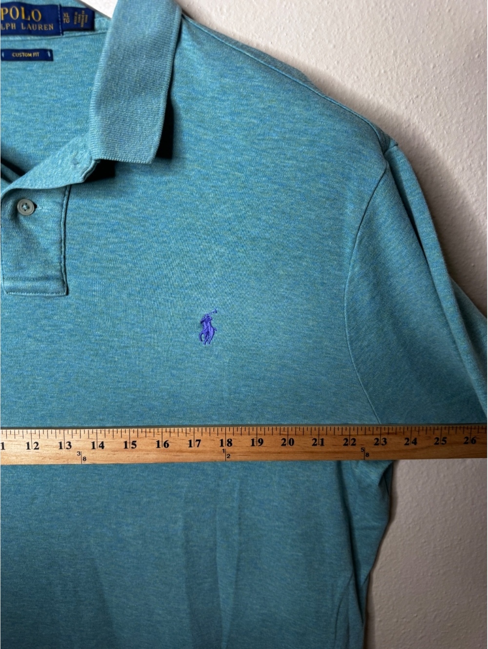Polo Ralph Lauren Men's Polo Shirt XL Blue Custom Fit Cotton - Picture 6 of 7